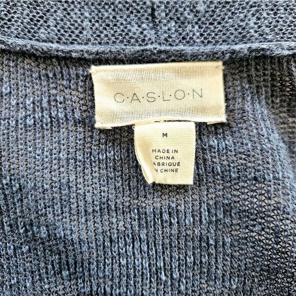 Caslon Linen Cotton Blend Open-Front Lightweight Sweater Cardigan Blue Ensign M - Picture 5 of 8
